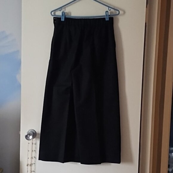 COS Black Stretch Cotton Poplin Wide Leg Pants - Picture 5 of 7